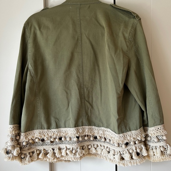 Boho Chic Military Style Jacket with Tassels and Gold Coins - Picture 3 of 4